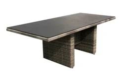 Ploß Rabida Dining Tisch, Champagner-meliert, Polyrattan, 220 X 100 Cm, Glasplatte In Steinoptik -Deko Garten Verkauf 10 20161.jpg