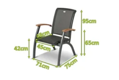 HARTMAN Da Vinci Dining-Sessel, Xerix/anthrazit, Alu/Textilene, Mit FSC-Teak-Armlehnen -Deko Garten Verkauf 11661 1 mass.jpg