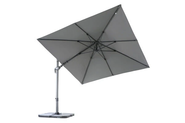 OUTFLEXX Ampelschirm, Anthrazit, Pulverbesch. Aluminium, 300x300 Cm, Inkl. Plattenständer, Twist-Funktion 14 OUTFLEXX Ampelschirm, Anthrazit, Pulverbesch. Aluminium, 300x300 Cm, Inkl. Plattenständer, Twist-Funktion – Bild 14