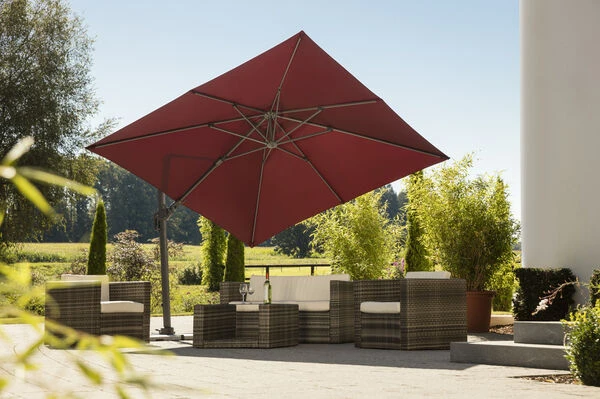 Schneider® SCHNEIDER Rhodos Twist Ampelschirm, Bordeaux, Quadratisch, 300 X 300 Cm 2 Schneider® SCHNEIDER Rhodos Twist Ampelschirm, Bordeaux, Quadratisch, 300 X 300 Cm – Bild 2