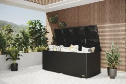 OUTFLEXX Kissenbox, Schwarz, Polyrattan, 204x94x75cm