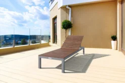 VILLANA Gartenliege, Alu / FSC-Akazienholz, 200 X 70 X 33 Cm, 4-Stufen Verstellbar