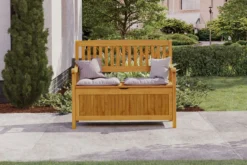 Ploß Aufbewahrungsbank, FSC-Akazie, 107 X 59 X 90 Cm, Inkl. Zinkbeschlägen