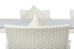 OUTFLEXX Dining Set, Weiß, Polyrattan, Tisch 200x95cm, Spraystone, 6mm, 6 Sessel -Deko Garten Verkauf 16 20670.jpg