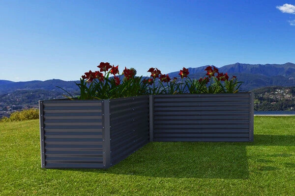 OUTFLEXX Eck-Hochbeet, Anthrazit, Zincalume, 270x270x90x84cm 2 OUTFLEXX Eck-Hochbeet, Anthrazit, Zincalume, 270x270x90x84cm – Bild 2