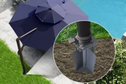 OUTFLEXX Bodenanker XL Für Ampelschirme, Anthrazit, Pulverbesch. Stahl, 28x28x60,5, Zum Einbetonieren -Deko Garten Verkauf 18356 01.jpg