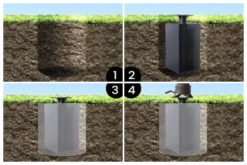 OUTFLEXX Bodenanker XL Für Ampelschirme, Anthrazit, Pulverbesch. Stahl, 28x28x60,5, Zum Einbetonieren -Deko Garten Verkauf 18356 02.jpg