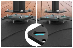 OUTFLEXX Adapterplatte Für Schirmständer Und Bodenanker, Anthrazit, Alu, 16x16x1,5cm, Lochabstand 64-113mm -Deko Garten Verkauf 18885 01.jpg