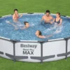 BESTWAY Steel Pro MAX Pool Mit Gestell, Grau, TriTech/Stahl, Ø427x84cm, Mit Filterpumpe