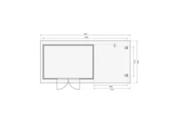 KARIBU Gartenhaus Trittau 5, Naturbelassen, Fichtenholz 40mm, 576 X 297 X 217 Cm, Pultdach, Anbau 3,3m Mit Rück- Und Seitenwand -Deko Garten Verkauf 19433 8 06.jpg