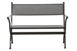 MBM Bank Romeo, Marone, Schmiedeeisen Verzinkt, Pulverbeschichtet, 2-Sitzer, 122x90x62 Cm