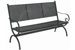 MBM Bank Romeo, Marone, Schmiedeeisen Verzinkt, Pulverbeschichtet, 3-Sitzer, 171x101x68 Cm