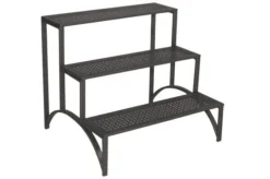 MBM Blumentreppe Romeo Eckig, Marone, Schmiedeeisen Verzinkt, Pulverbeschichtet