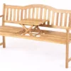 VILLANA Gartenbank, Teakoptik, Akazienholz, 152 X 59 X 86 Cm, 2-3 Personen, Klapptisch-Funktion