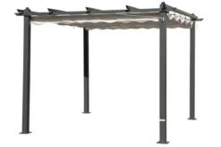 OUTFLEXX Pergola, Anthrazit/creme, Alu/Textil, 300 X 300 X 225 Cm
