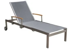 OUTFLEXX Rollliege, Silber, Edelstahl/Textilene, Mit Gasfeder, 195,5x74x35cm