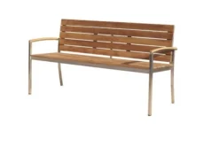 OUTFLEXX Gartenbank, FSC-Teakholz/Edelstahl, 3-Sitzer, 160x55x80cm -Deko Garten Verkauf 1 13536.jpg