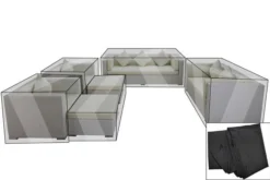 OUTFLEXX Premium Abdeckhauben Set Für Lounge TheBox-A/-D: 1599/ 1716/ 7173/ 16062, Schwarz, Wasserbeständig