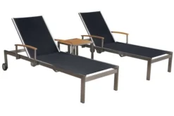 OUTFLEXX 2er-Set Sonnenliegen, Schwarz, Edelstahl/Teak, 195,5x74x35cm, Mit Beistelltisch 45x45cm -Deko Garten Verkauf 1 14165.jpg