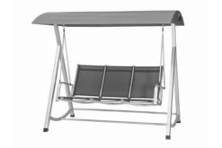MWH Elements Hollywoodschaukel, Silber/anthrazit, Alu/Textil, 3-Sitzer, 209 X 113 X 171 Cm