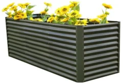 OUTFLEXX Set Hochbeet Mit Erweiterungsmodul, Anthrazit, Zincalume, 180+80cm