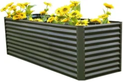 OUTFLEXX Set Hochbeet Mit Erweiterungsmodul, Anthrazit, Zincalume, 120+80cm