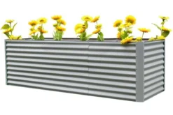 OUTFLEXX Set Hochbeet Mit Erweiterungsmodul, Silber, Zincalume, 120+80cm