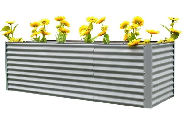 OUTFLEXX Set Hochbeet Mit Erweiterungsmodul, Silber, Zincalume, 120+80cm 1 OUTFLEXX Set Hochbeet Mit Erweiterungsmodul, Silber, Zincalume, 120+80cm