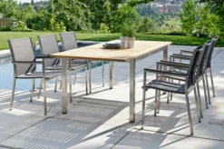 STERN Ausziehtisch, Silber/natur, Edelstahl/FSC-Teakholz, 162/220x90 Cm, Butterfly-Auszug -Deko Garten Verkauf 1 16498.jpg