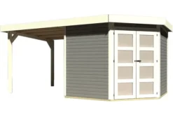 KARIBU Gartenhaus Goldendorf 5, Fichtenholz 19 Mm, Flachdach