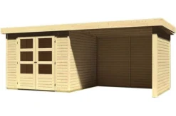 KARIBU Gartenhaus Askola 3,5, Fichtenholz 19 Mm, Flachdach
