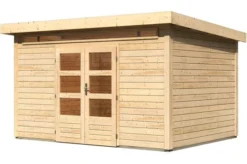 KARIBU Gartenhaus Kandern 9, Fichtenholz 28 Mm, Naturbelassen, Ca. 10,8 M²
