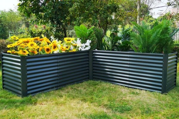 OUTFLEXX Eck-Hochbeet, Anthrazit, Zincalume, 270x270x90x84cm 1 OUTFLEXX Eck-Hochbeet, Anthrazit, Zincalume, 270x270x90x84cm