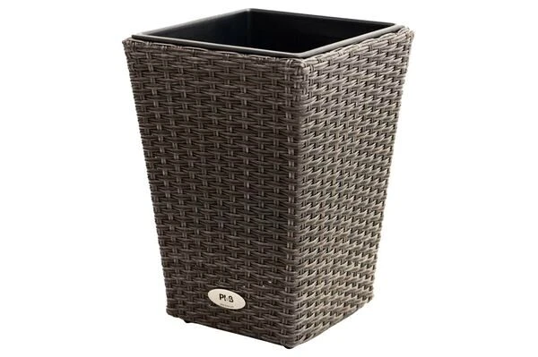 Ploß Rocking Pflanzgefäß, Grau/braun-meliert, Polyrattan, Konisch, 28x28x40 Cm, Kunststoffeinsatz 1 Ploß Rocking Pflanzgefäß, Grau/braun-meliert, Polyrattan, Konisch, 28x28x40 Cm, Kunststoffeinsatz