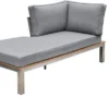 OUTFLEXX Chaiselongue, Silber/grau, Edelstahl/FSC-Teakholz/Textil, 158 X 76 X 64 Cm