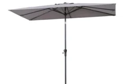 OUTFLEXX Mittelstockschirm, Hellgrau, Pulverbesch. Aluminium/Polyester PA-beschichtet, 270x150cm