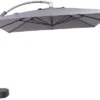 OUTFLEXX Luxus Ampelschirm, Anthrazit, Edelstahl/Aluminium, 350x350cm, Inkl. Schirmständer Und Schutzhülle