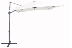 OUTFLEXX Ampelschirm, Anthrazit/creme, Pulverbesch. Aluminium, 250x250cm, Inkl. Plattenständer
