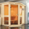 KARIBU Systemsauna Amelia 1, Fichtenholz 68mm, Eckeinstieg, Ca. 3m²
