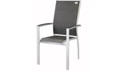 DOPPLER Expert Sessel, Silber/schwarz, Alu/Textilene, 56 X 63 X 100 Cm, Stapelbar