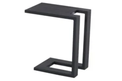 HARTMAN Tim Beistelltisch, Schwarz, Aluminium, 30x50cm, Perfekt Für Liegen