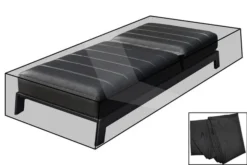 OUTFLEXX Premium Abdeckhaube, Für Liegen, Z.B. 16081/16082, Schwarz, 206x93x37 Cm, Wasserbeständig