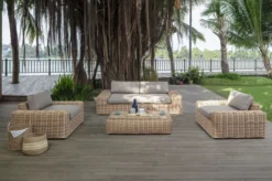 OUTFLEXX Loungegruppe, Natur Meliert/sand, Polyrattan, Für 4 Personen, Inkl. Polster