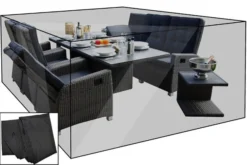 OUTFLEXX Premium Abdeckhaube, Für Sitzgruppe, Z.B. 18837, Schwarz, 223 X 203 X 110 Cm, Wasserbeständig