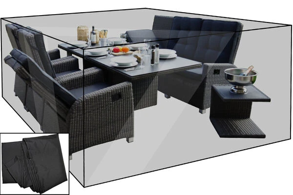 OUTFLEXX Premium Abdeckhaube, Für Sitzgruppe, Z.B. 18837, Schwarz, 223 X 203 X 110 Cm, Wasserbeständig 1 OUTFLEXX Premium Abdeckhaube, Für Sitzgruppe, Z.B. 18837, Schwarz, 223 X 203 X 110 Cm, Wasserbeständig