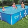 BESTWAY Steel Pro Pool Mit Gestell, Blau, TriTech/Stahl, 400x211x81cm, Mit Filterpumpe