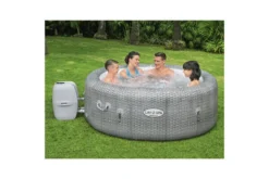 BESTWAY Lay-Z-Spa Honolulu AirJet Whirlpool, Grau (Rattanoptik), TriTech, Ø196x71cm