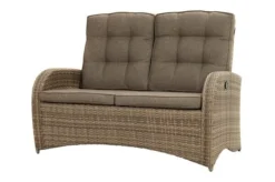Ploß Rabida Comfort Dining / Lounge 2-Sitzer Sofa, Champagner-meliert, Polyrattan, 148x85x112 Cm, Verstellbar