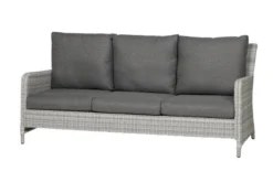 SIENA GARDEN Soria 3-Sitzer Loungesofa, Ice Grey, Alu / Gardino®-Geflecht, 203x87x88 Cm