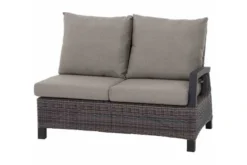 SIENA GARDEN Corido 2-Sitzer Sofa, Charcoal, Alu / Gardino®-Geflecht, 136x83x88 Cm, Armlehne Links